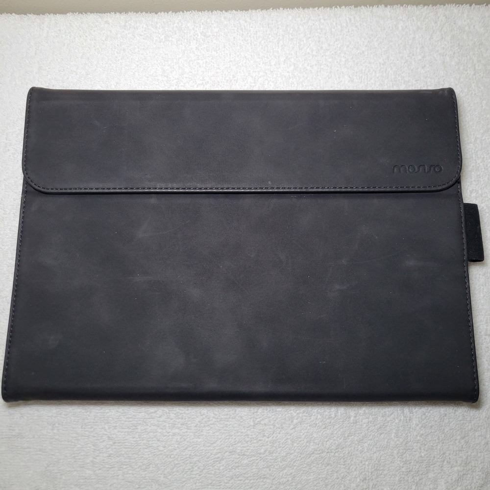Mosiso Microsoft Surface Pro 7 6 5 4 Case Black Faux Leather Folio Stand Cover